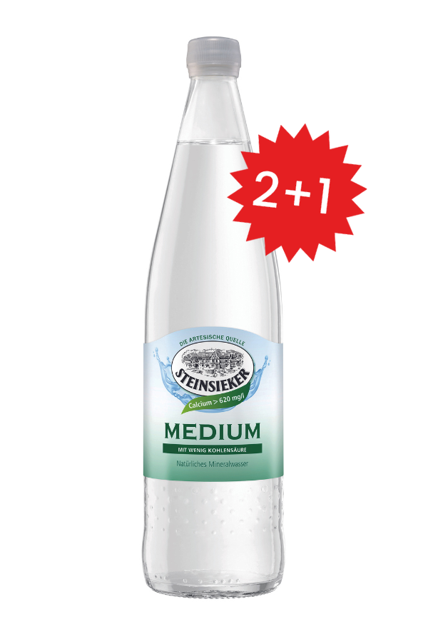 2+1 Aktion: Steinsieker Medium 12x0,75MW (MEHRWEG)
