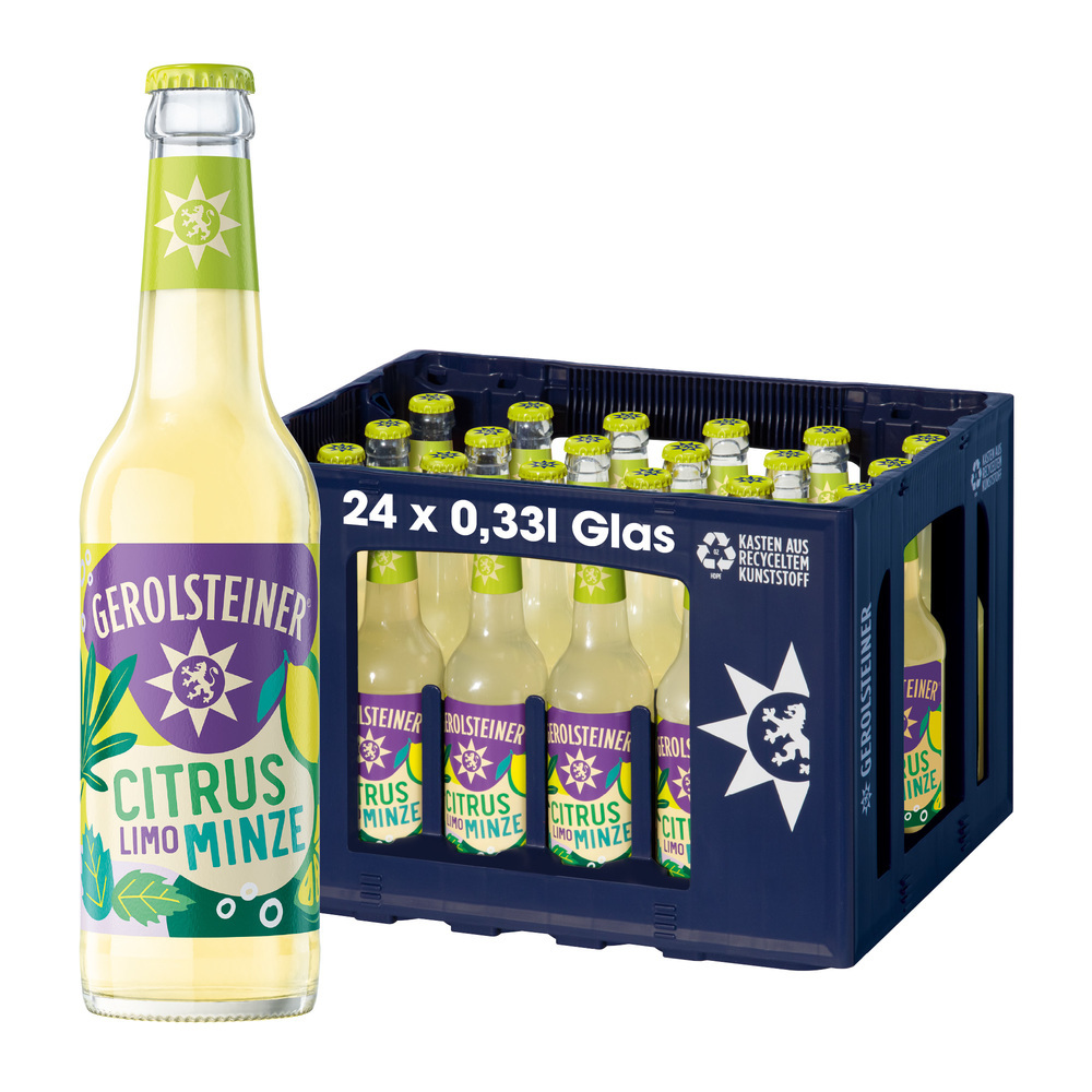 Gerolsteiner Citrus-Minze Longneck 24x0,33MW (MEHRWEG)